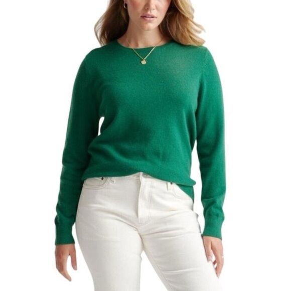 New Quince Cashmere Sweater Crew Neck  Pullover Everglade Green Preppy Size XS - Picture 1 of 5